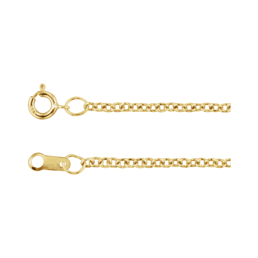 Adjustable 1.5 mm Solid Gold Cable Chain – 16–18"