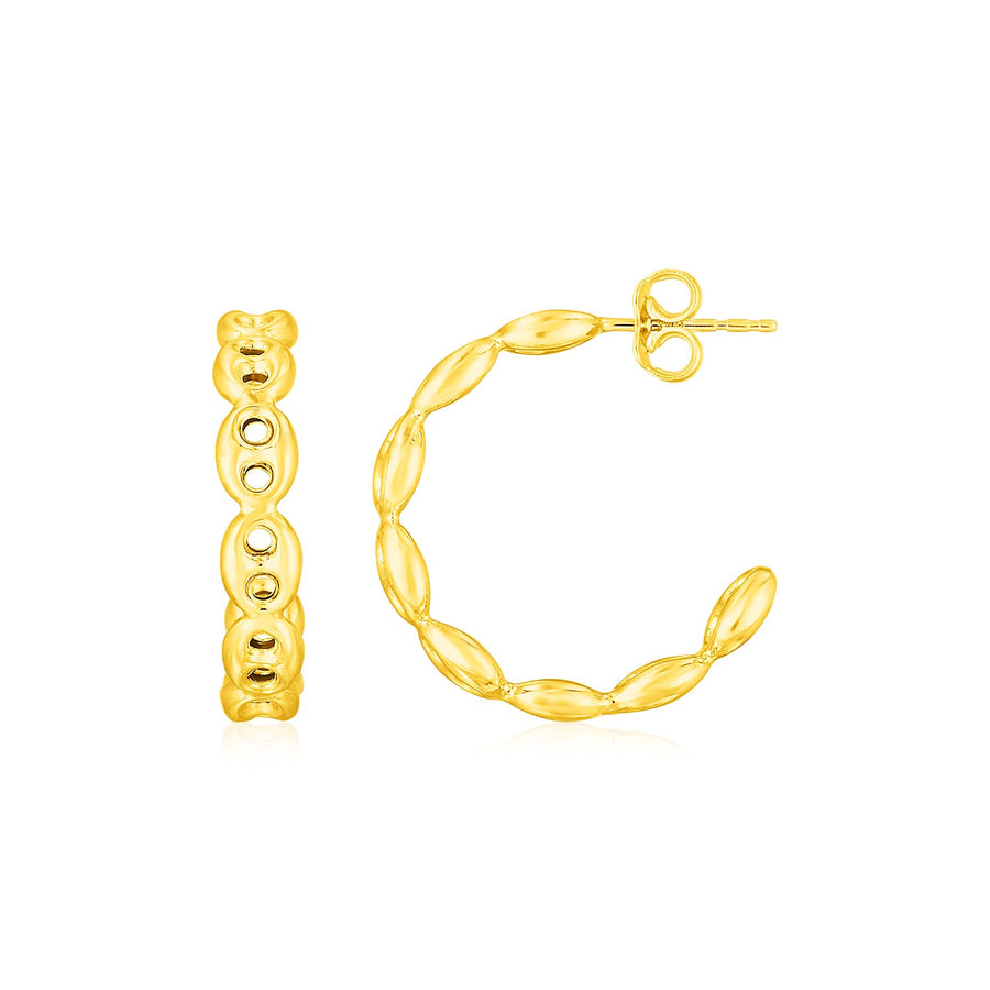 Mariner Chain Hoop Earrings – 14K Yellow Gold