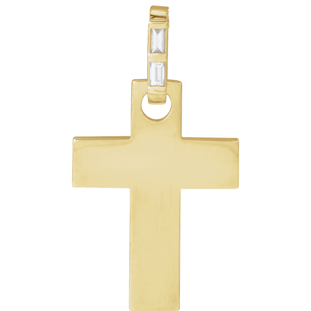 Diamond Baguette Cross Charm/Pendant