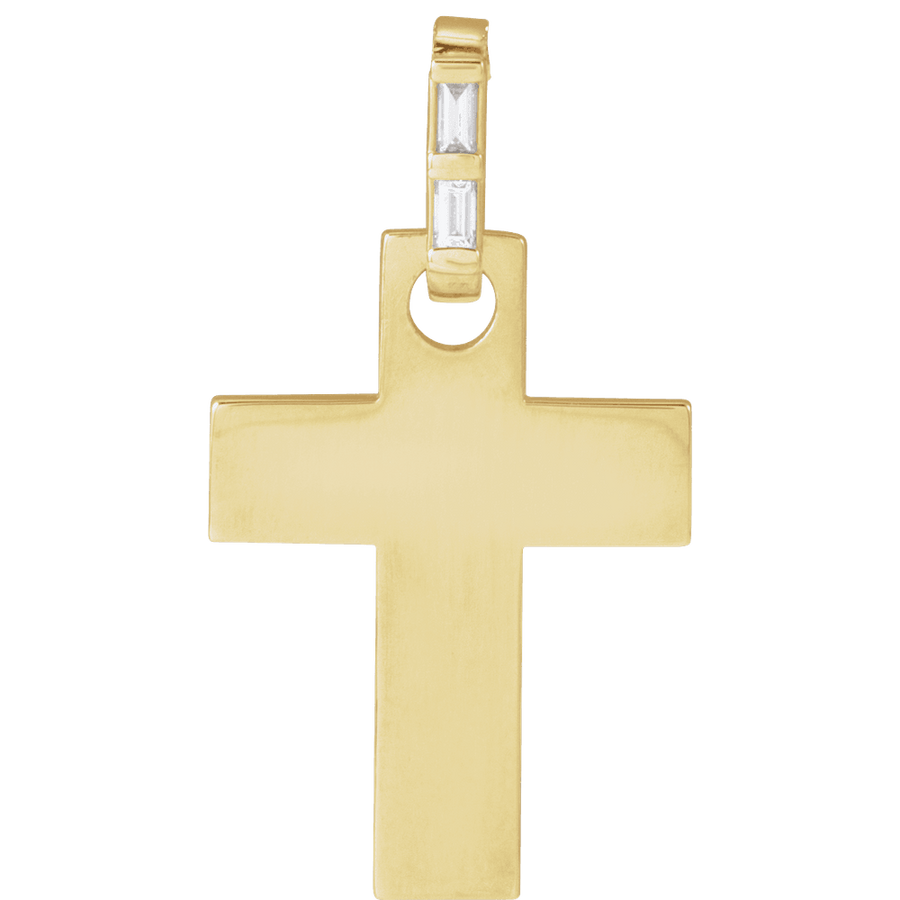 Diamond Baguette Cross Charm/Pendant