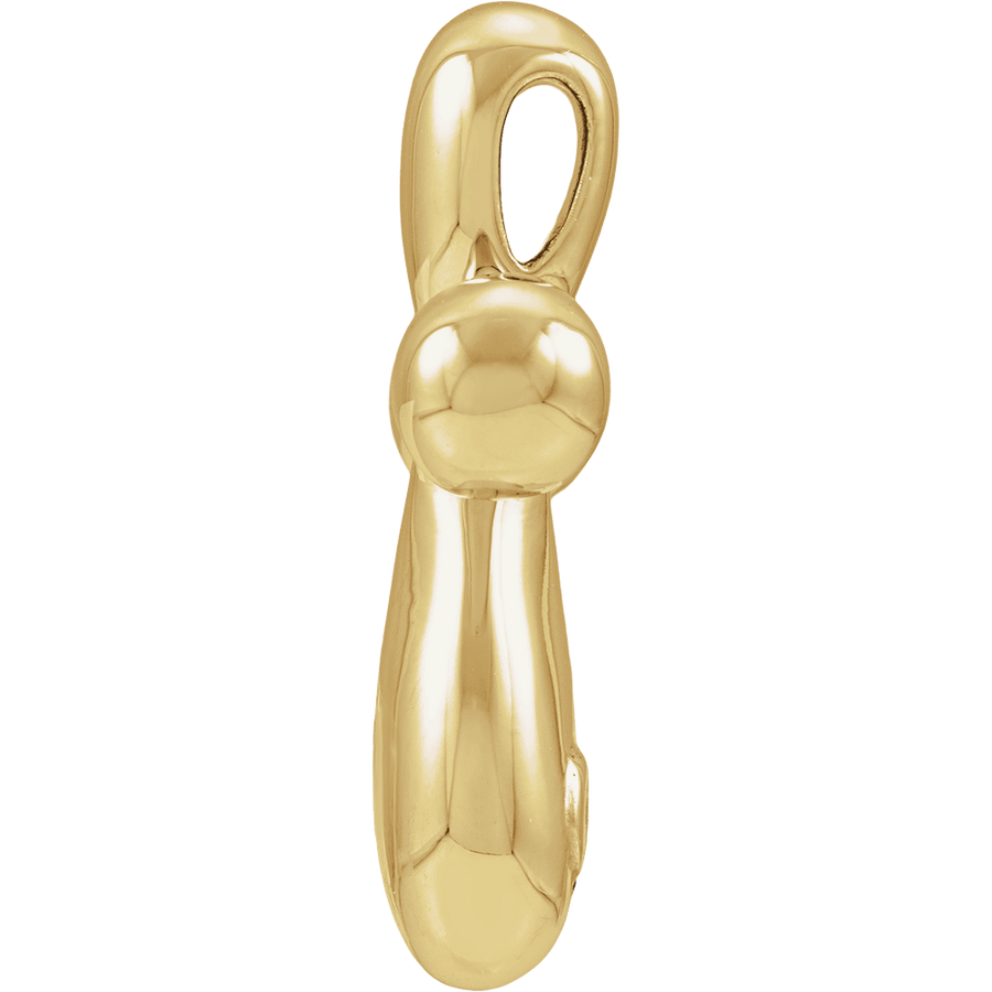Puffed Cross Pendant — 14K Solid Gold